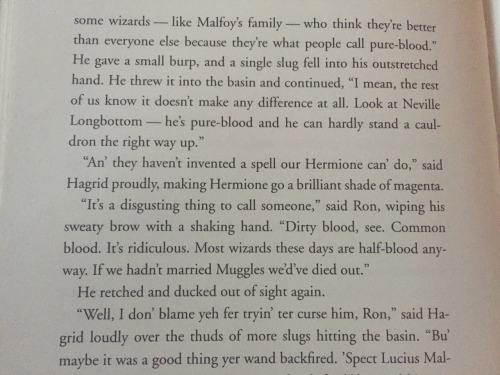 shadowsinamoonlitnight:  ginnydear:  magerain:  diva-gonzo:  halliepotter:  ginnydear:  Remember that time Malfoy called Hermione a “Mudblood” and the Weasley family stood up for her. And she actually had no idea what it meant because she wasn’t