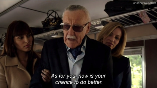 agentsoffandoms:  I feel like he’s talking directly to me  He’s talking to the show.AOS had a slow start, but now it’s getting better and finally developing both its characters and plot.This is Stan Lee saying “Don’t give up,