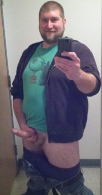 hunghairybear:  writteninthenude:  bearcub41:  Mmm  Big boy packin heat!  Always fun coming across a collection of your own pics.   Want!