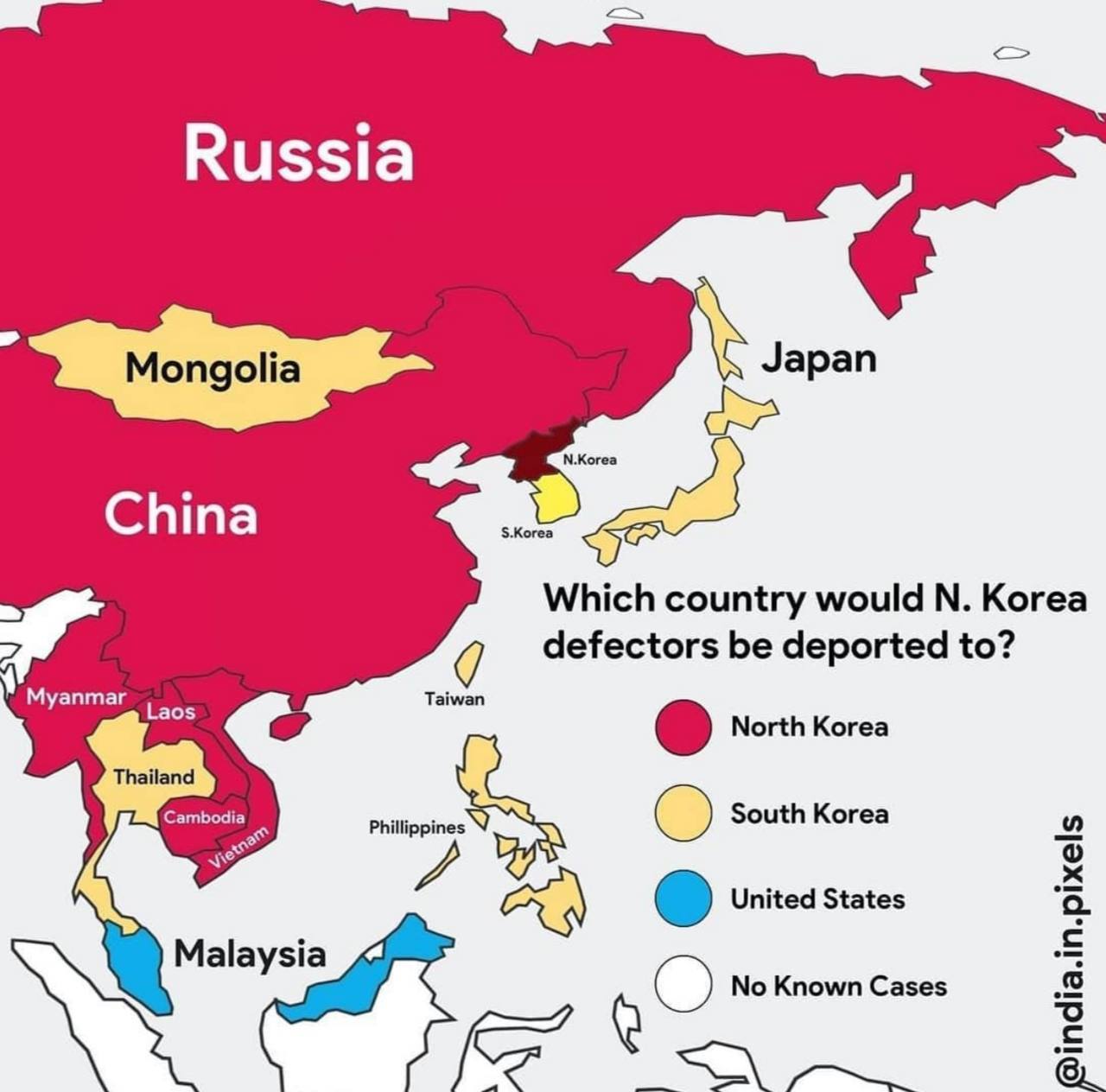 which countries are north korean defectors maps asia north koreans