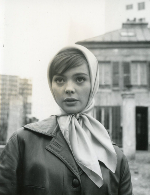 barbarabymarta:Paris, December 1959, Barbara Kwiatkowska-Lass on the set of “The Thousandth Window