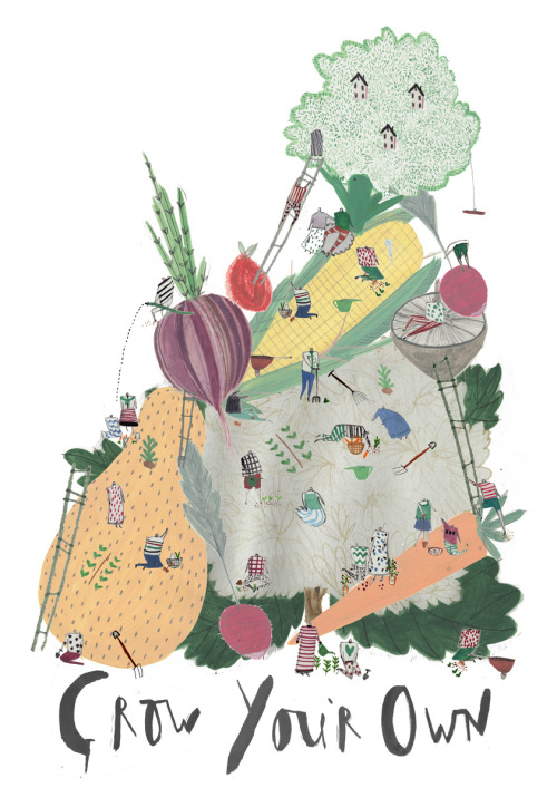 amyisla:  Poster promoting growing your own vegetables for a healthier lifestyle!