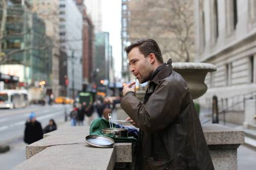 humansofnewyork:  &ldquo;You want to photograph me eating chicken?&rdquo;&ldquo;Yep.&