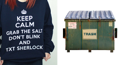 panduh-burr:  batcows:  Steal their look - Superwholock fandom Versace dumpster to live in - ผ,777  Perfection.  