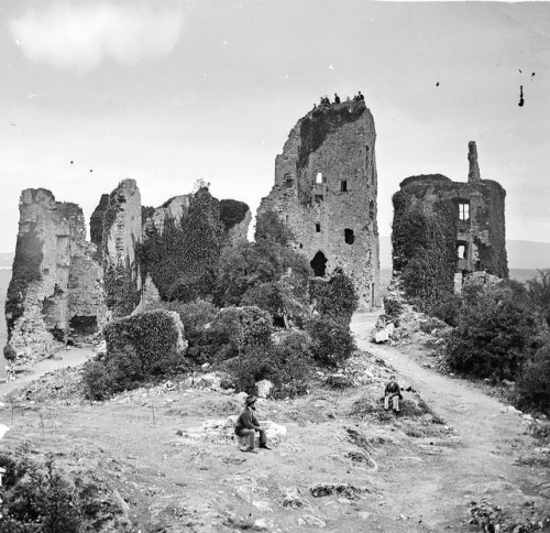 archaicwonder:Carrigogunnell Castle in 1860-1883, IrelandThe area is first named in 1209 when King J