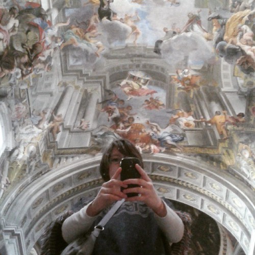 Selfies with ceilings.But seriously, Rome wins the Baroque.#wandering #Rome #Basilica St. Loyola