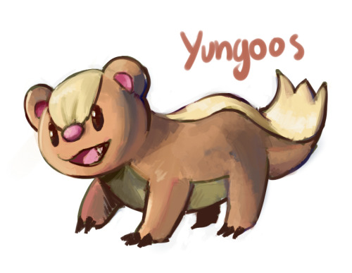 blingible:this are the doodles i made in sai recently. Yungoos without that angry jaw ……….. i posted