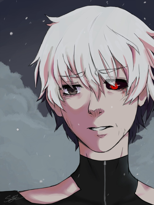 “Kaneki, let’s go home.”  He’s carrying Hide in his arms,, ,