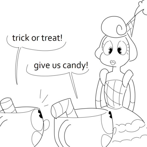 purplesce:honestly i bet baroness von bon bon is absolutely sick of trick or treaters lmao