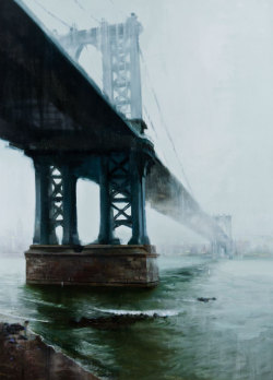 the-absolute-best-posts:  atavus: Kim Cogan - Manhattan Bridge with Fog, 2011