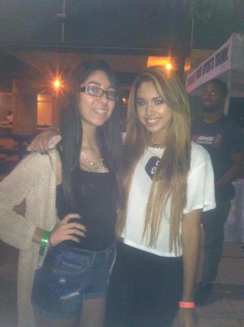 jasminev-news:  July 19th: (more) Jasmine with some fans at Chris Brown vs. Quincy game 