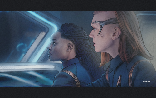 The Helm Joann Owosekun and Keyla Detmer, Starfleet heroes.This work on twitter, instagram. And all 