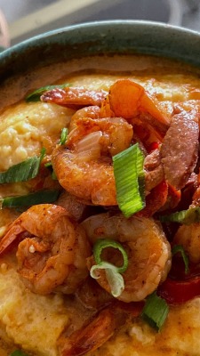 tarynandre:I did my damn thing with this Cajun shrimp and grits. Of all the cooking I’ve done over the months, this is my favorite dish. 