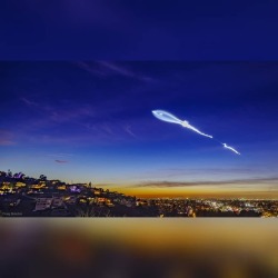 SpaceX Rocket Launch Plume over California