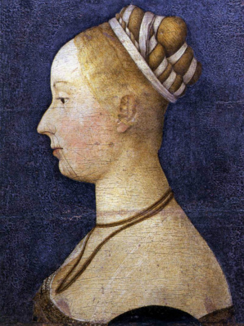Portrait of a woman by Angelo Maccagnino aka Angelo da Sienna (active 1447 – 1456)
