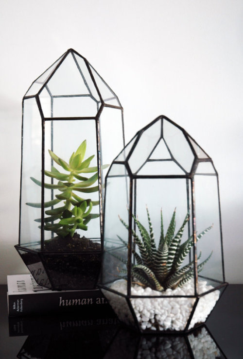 lesstalkmoreillustration:Handcrafted Geometric Glass Terrariums By WhiteLiesJewelry On Etsy*More Thi