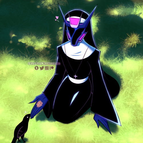Serving the lord in ⭐️STYLE⭐️The crows love that sister soundwave feeds them every morning uwu
