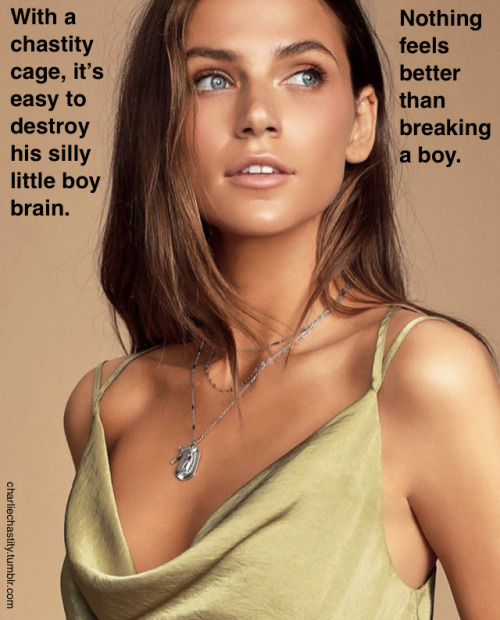 With a chastity cage, it’s easy to destroy his silly little boy brain.Nothing feels better than breaking a boy.
