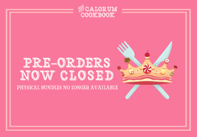 👑 PRE-ORDERS CLOSED👑 Pre-orders for our physical bundles (Ceresian Supper, Fructeran Feast, Calorum Cornucopia) are closed! Thank you for 400+ orders! Were moving onto getting these cookbooks into your hands. Our digital bundles will continue to be available during this time.  [ID:   A pink graphic with the Calorum Cookbook logo on it and text. The logo is a beige crown made out of food, and a blue knife and fork crossed behind it. The text reads preorders now closed, physical bundles no longer available. There is a light pink border text reading ‘The Calorum Cookbook’ at the top of the graphic. END ID.] #dimension 20 #a crown of candy #fanzine