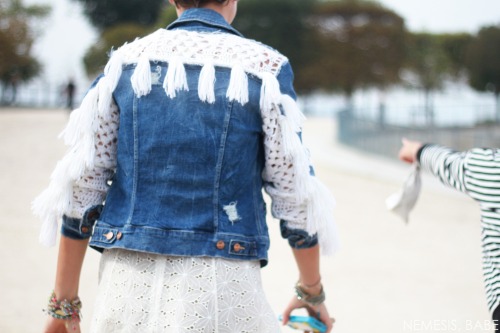 Elisa Nalin At Tuileries, Paris Fashion Week SS14 September 2013