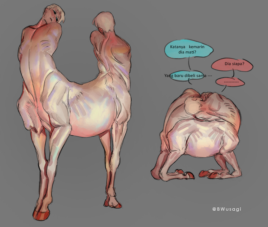 bwubwuart:    From today’s stream, Them the conjoined twin albino horse, I still
