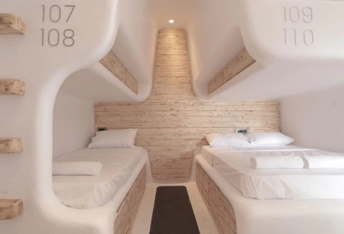 mensministry:   “My Cocoon” Hostel, Mykonos island in Greece, The First Japanese-Inspired Capsule Hostel in Mykonos   Studio Omniview Design 