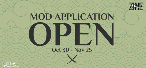 ⚔ Mod applications for Marimo: a Zoro Centric Zine are now OPEN! We’re looking for Shipping and Prod
