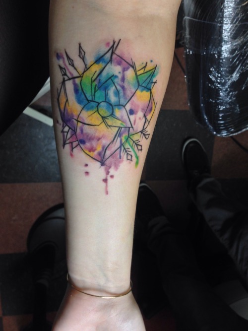 xsleepyeyes:-soindecisive:New La Dispute watercolor tattoo!Wow this is beautiful