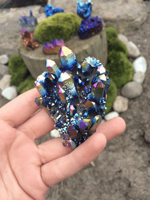 mamadivaa:Rainbow Aura Quartz Cluster Purchased from Borealis Jewels on Etsy!  {X}  