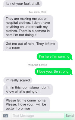 congenitaldisease:An imgur user shared his story recently and it has quickly gone viral. Events described below meant that he had to take his wife to a psychiatric hospital, and the texts you see are from that evening. “Half a year or so back, I did