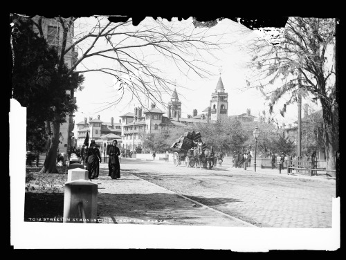 St. Augustine, Florida. The Plaza and Ponce de Leon Hotel. Between ca. 1880-1898.