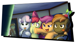 dragonbait-ep:  Button Mash and the Cutie Mark Crusaders by BuizelCream  x3!