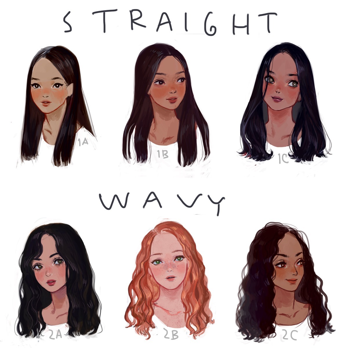 eafuransu:  I drew a visual hair type classification guide. I thought I’d share