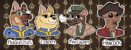 gay-spaghetti:Fallout 4 FURRY Companions! Wowza! This one was a BEAST to draw. It was SO much fun th