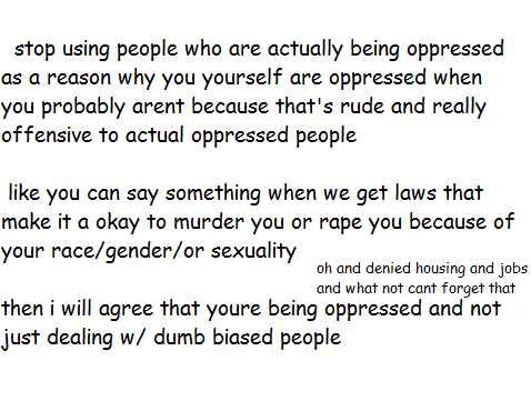 godtricksterloki:  snowmobile-russian:  arseniccyanide:  50shadesofzagi:   hi i made a thing good bye  PREACH GOOD GOD  BLESS THIS FUCKING POST I HAVE FAITH IN TUMBLR AGAIN   I love you, OP!  If only people not only agreed with this, but actually did
