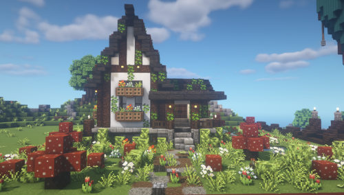 mlmcraft:Here is a little mushroom house I made in Hypixel “Housing” :0).