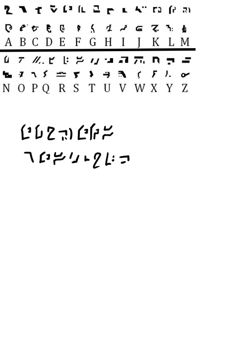 writing sample&ndash; autobot/decepticon script I found on the wiki. Practicing writing in it but my