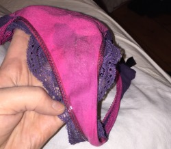 filthyfucktoy:  inferior-cunt:  So 11 days ago mastersubverter mentioned that I should clean my underwear with my mouth every time I take them off.  So every night I have sent him a picture of the messI make during the day (mostly due to the lack of
