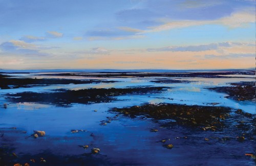  Sky, Sea and Shore   -  David Allen Dunlop , 2021American, b.  1951 -Oil on laminated aluminum,  24