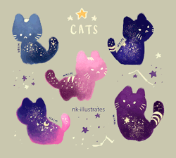 nkim-doodles: Star Cats.