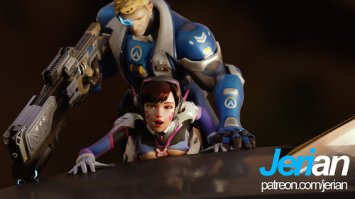 jerian-cg:   2K version available for ũ on Patreon    Soldier and Dva at a pitstop.  Rig: @metssfm 