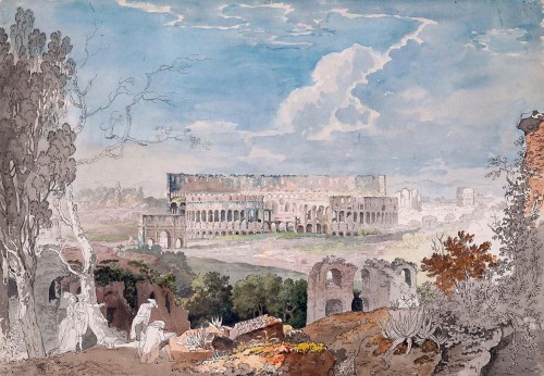 illuminate-eliminate: The Colosseum from the Palatine Hill by Carlo Labruzzi