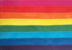 thegoldengrrrl: Original rainbow 🌈 flag by Gilbert Baker, 1951-2017