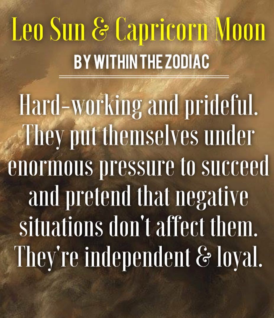 Within The Zodiac - Description for Leo Sun + Capricorn Moon [Info...