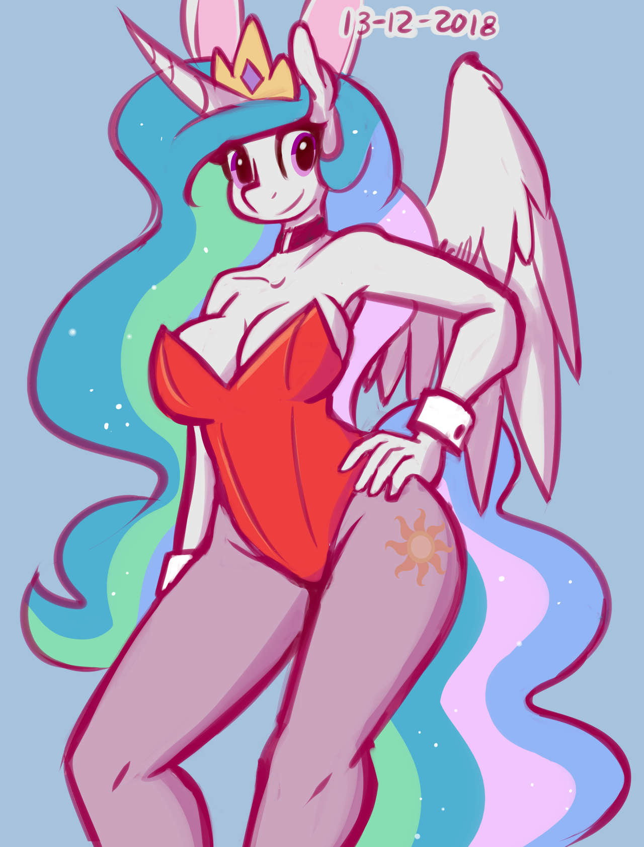 Drawin’ it again but better~Pink mane Celestia is underrated