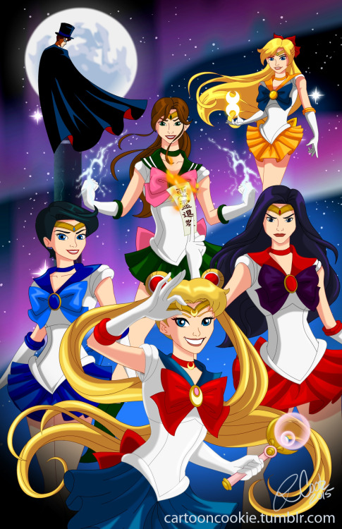 cartooncookie: Fighting Evil by Moonlight. This is a print that I am going to have available for Nat