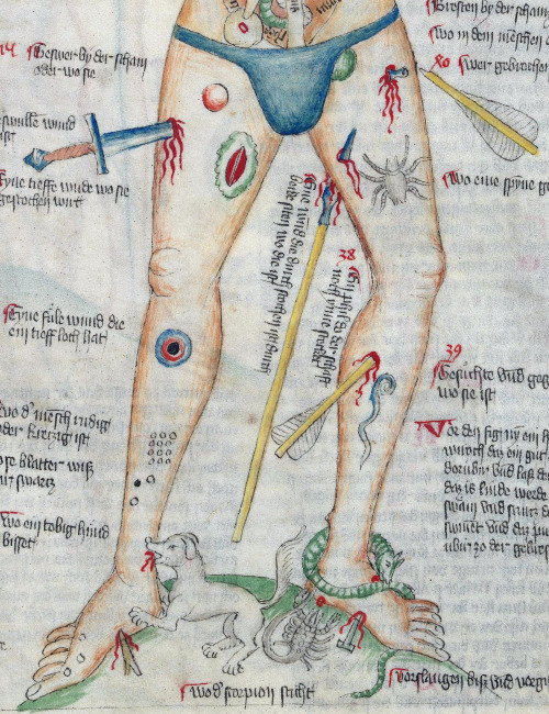 Wound Manmedical miscellany (&lsquo;Wellcome Apocalypse&rsquo;), Germany 1420London, Wellcome Librar