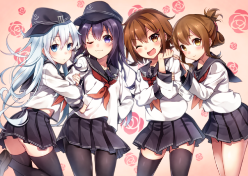 6th Destroyer Division Hibiki, Akatsuki, Ikazuchi and Inazuma