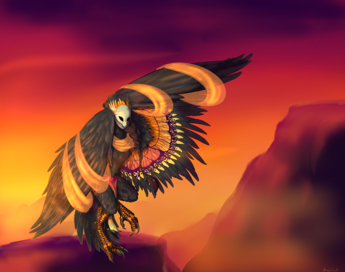 pumpkin-bread:Dismas the harpy scout and dancer.Spent a while on this one. Hope you guys like it!