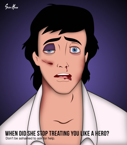 micdotcom:spooksgirlclaws:bandtubersxtroyler:troyesivanismyqueen: poppypicklesticks:  cannabli5s:  antifeministbeauty:  micdotcom:  Artists uses Disney princes to highlight domestic abuse’s least visible victims Follow micdotcom  There needs to be more